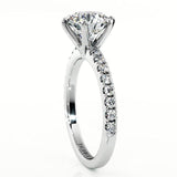 Scarlett - side view 2 showing the elegant centre setting and diamonds on the band