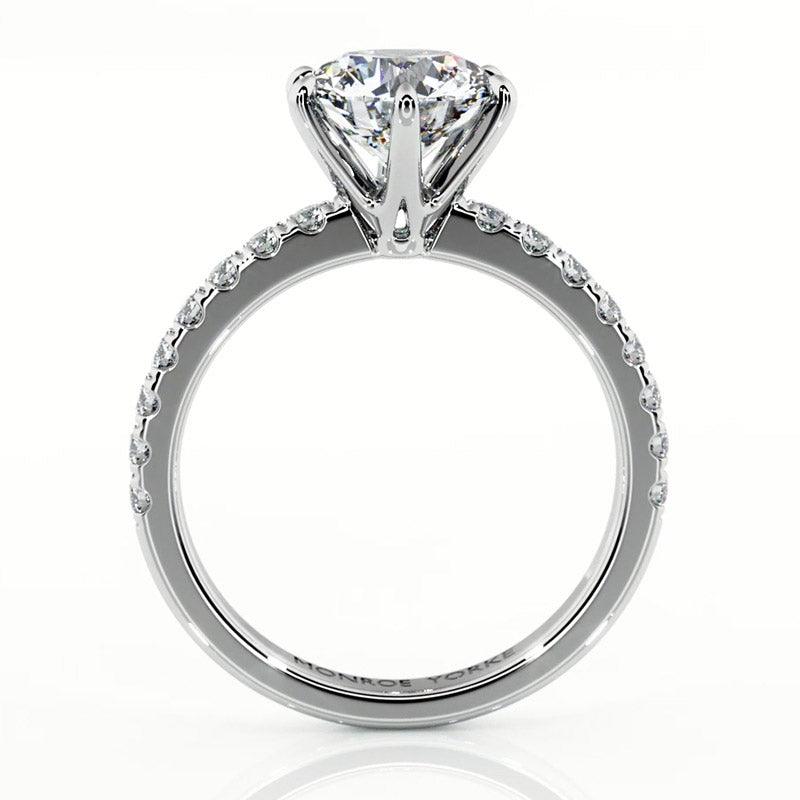 Scarlett - side view 3 showing the elegant centre setting and diamonds on the band. — view 4