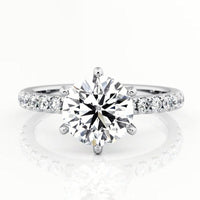 Scarlett Platinum - Round Diamond Engagement Ring 6 Claw thumbnail 1