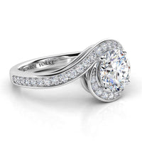 Clementine - Unique Diamond Halo Ring Platinum thumbnail 3