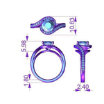Soleil engagement ring measurements