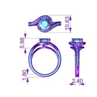 Clementine - Unique Diamond Halo Ring Platinum thumbnail 6