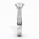 Sophia pave set diamond engagement ring, side view