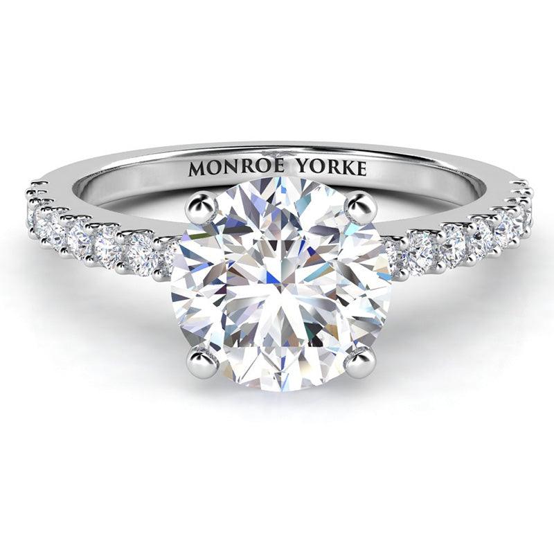White Gold and Diamond Engagement Ring - Spring