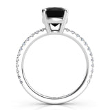 Storm - Side view showing beautiful centre basket setting and white diamond set band. 