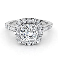 Cushion cut halo engagement shop rings 3 carat