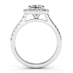 Summer - profile view showing centre setting.  18ct White Gold
