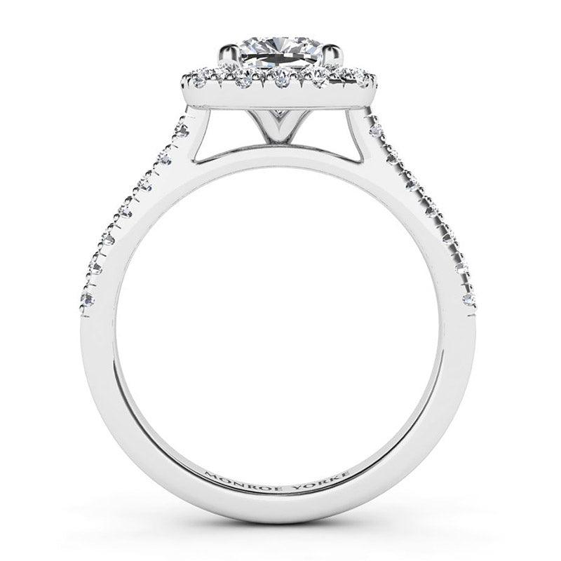 Summer - profile view showing centre setting.  18ct White Gold — view 5