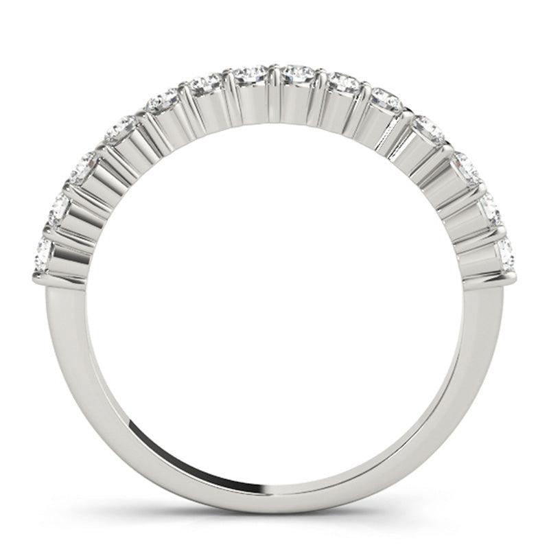 Tara diamond wedding and anniversary ring, side view
