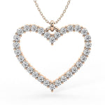 Thea - heart shaped diamond pendant in 18ct rose gold. 