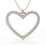 Thea - heart shaped diamond pendant in 18ct rose gold. 