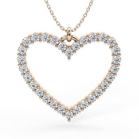 Thea Diamond Heart Pendant Rose Gold 0.45ct thumbnail 1