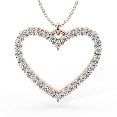 Thea - heart shaped diamond pendant in 18ct rose gold. 