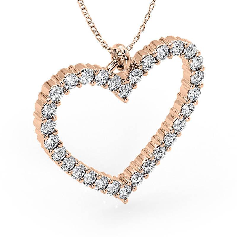 Thea Heart shaped pendant created in 18ct rich rose gold. 