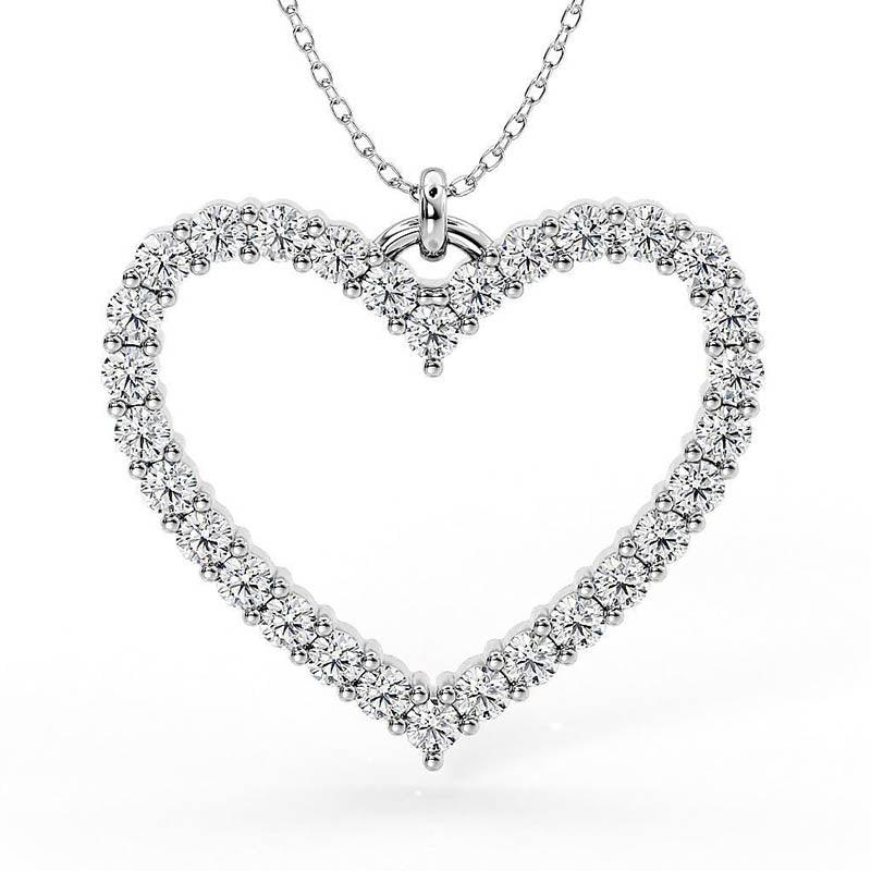 Thea - White Gold. Heart shaped diamond pendant. The Perfect gift.