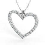 Thea - White Gold. Heart shaped diamond pendant.  A Perfect gift for her.  