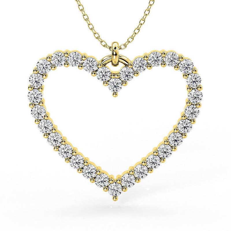 Thea - diamond heart pendant in yellow gold 