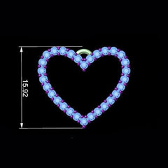 Thea - diamond heart pendant. Measurements. 