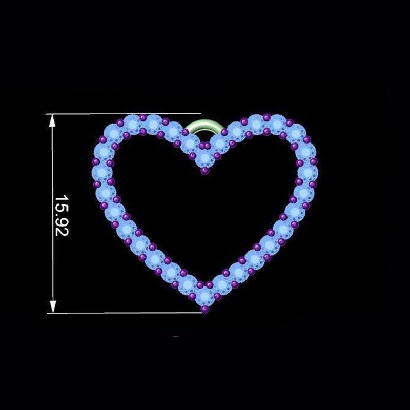 Thea - diamond heart pendant. Measurements.  — view 2