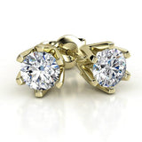 0.40 carat, Gold Diamond stud studs in 18ct yellow gold. Six claw setting with round diamonds. Total 0.40 carats 
