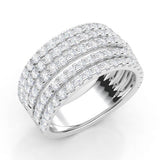 1.5 carat diamond ring. Vega - diamond ring with 5 rows of diamonds. 