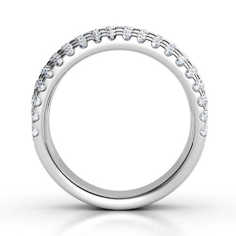 1.5 carat diamond ring. Vega - diamond ring with 5 rows of diamonds.  Side view