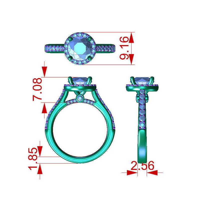 Victoria diamond halo engagement ring ring measurements 