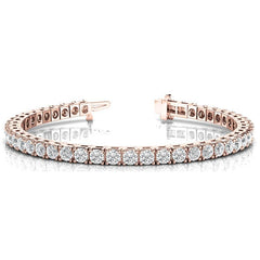 Vida - Round Diamond Round Diamond Tennis Bracelet, Rose gold