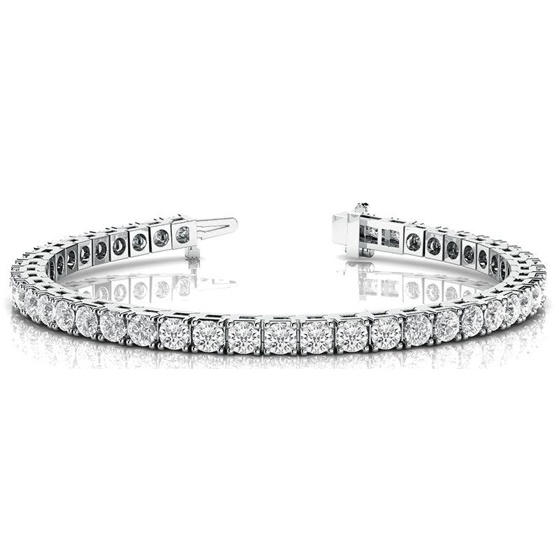 Vida - Round Diamond Round Diamond Tennis Bracelet, White Gold or Platinum