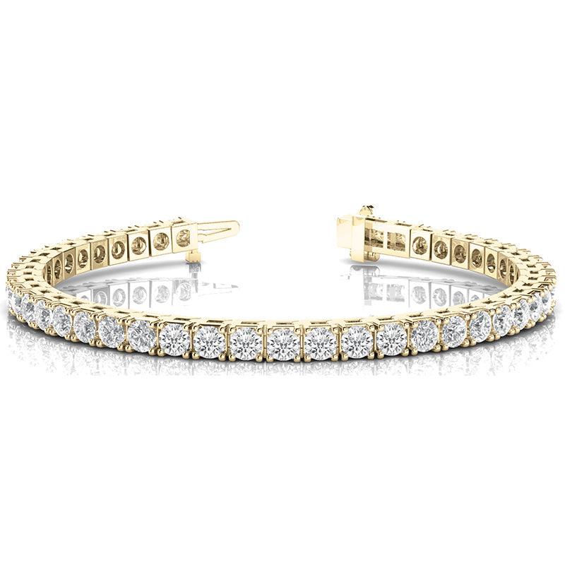 Vida - Round Diamond Round Diamond Tennis Bracelet, Yellow Gold
