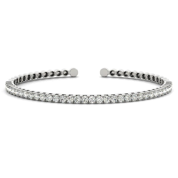 Vienna diamond bangle in white gold or platinum. 