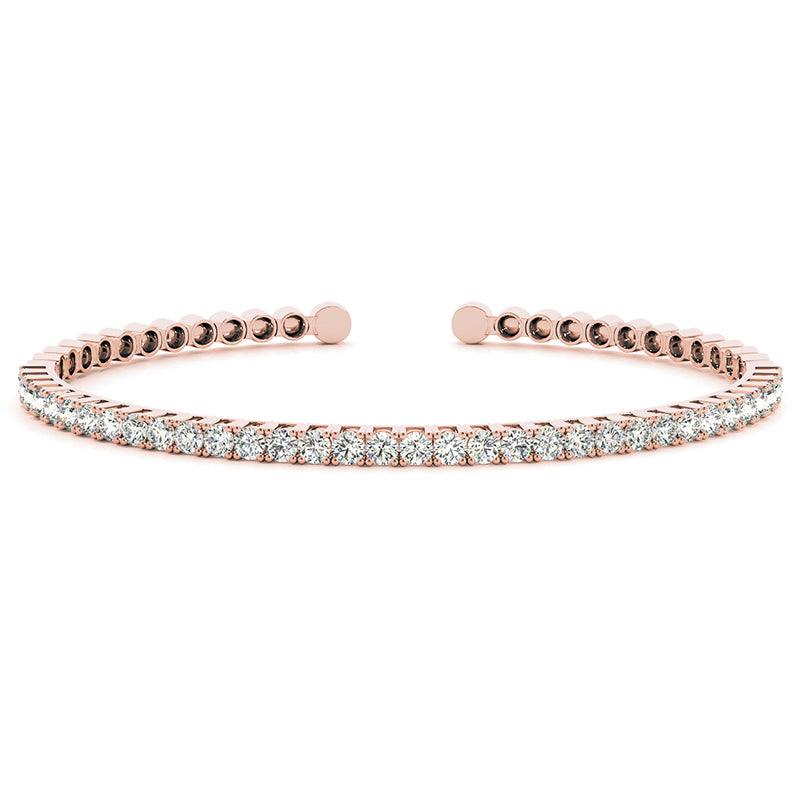 Vienna diamond bangle in rose gold. — view 2