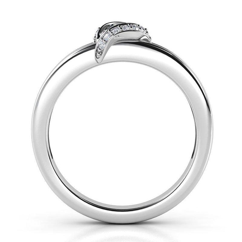 Willa in platinum - unique diamond ring. Side view
