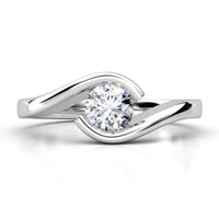 Zita Platinum - Tension Set Diamond Solitaire Ring thumbnail 1