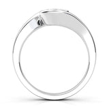 Zita - Side view: unique solitaire diamond ring, tension set diamond. 