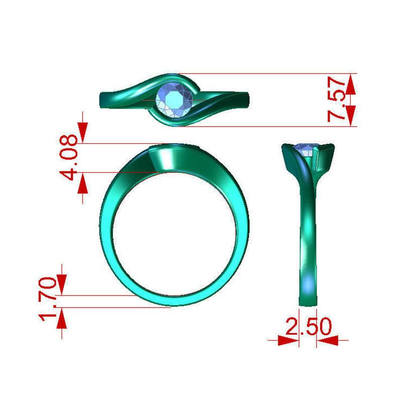 Zita solitaire diamond ring measurements