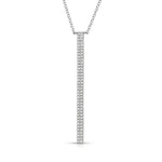 Zoe Diamond Line Pendant in White Gold