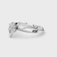 Etta — Pear Cut Lab Grown Diamond Engagement Ring with Pavé Band thumbnail 7