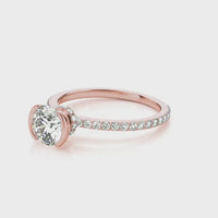 Riley - Rose Gold, Half Rub-Over Diamond Ring thumbnail 4