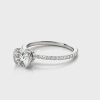 Riley - White Gold, Half Rub-Over Diamond Ring thumbnail 2
