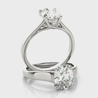 Nell — Oval Lab Grown Diamond Engagement Ring with Crossing Arms thumbnail 3