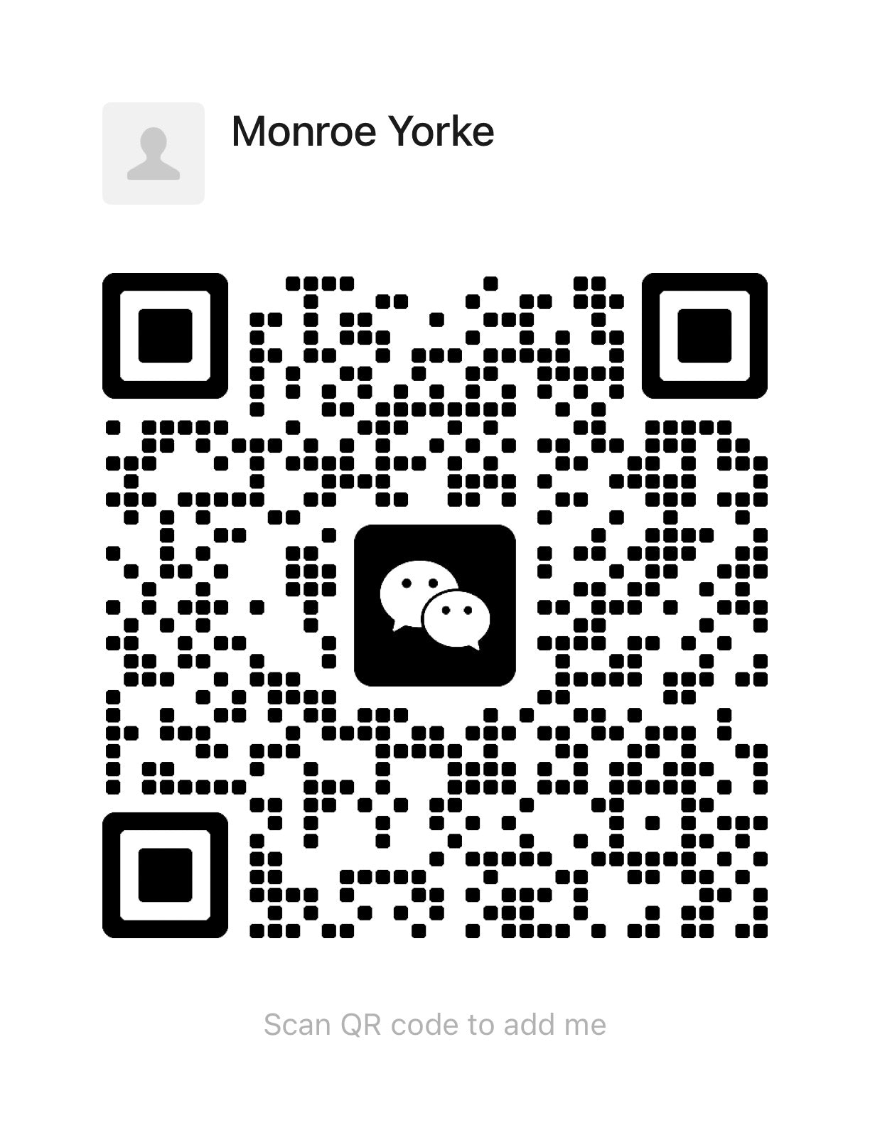 Scan to add Monroe Yorke on WeChat