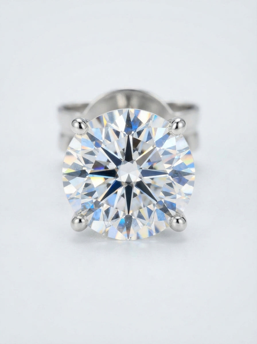 Monroe Yorke ideal-cut round brilliant diamond ear studs, macro
